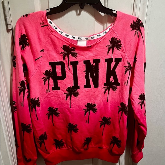 PINK VS Rare Ombré palm tree 🌴 themed sweatshirt - Picture 10 of 11